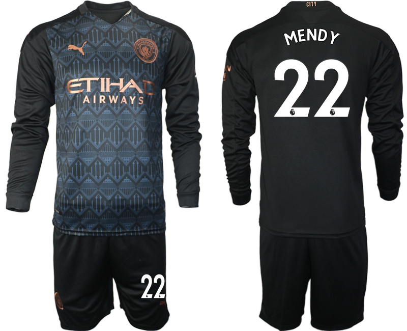 Men 2021 Manchester city home long sleeve #22 soccer jerseys->manchester city jersey->Soccer Club Jersey